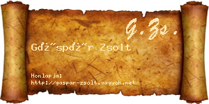 Gáspár Zsolt névjegykártya